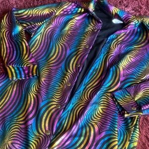 Charades Disco Shirt Metallic Psychedelic